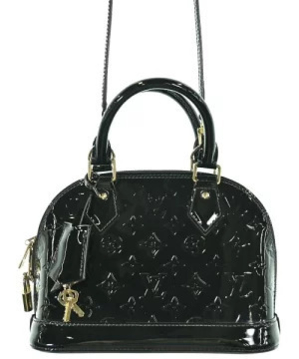 Louis Vuitton Alma Vernis Leather 2Way Crossbody Bag Black
